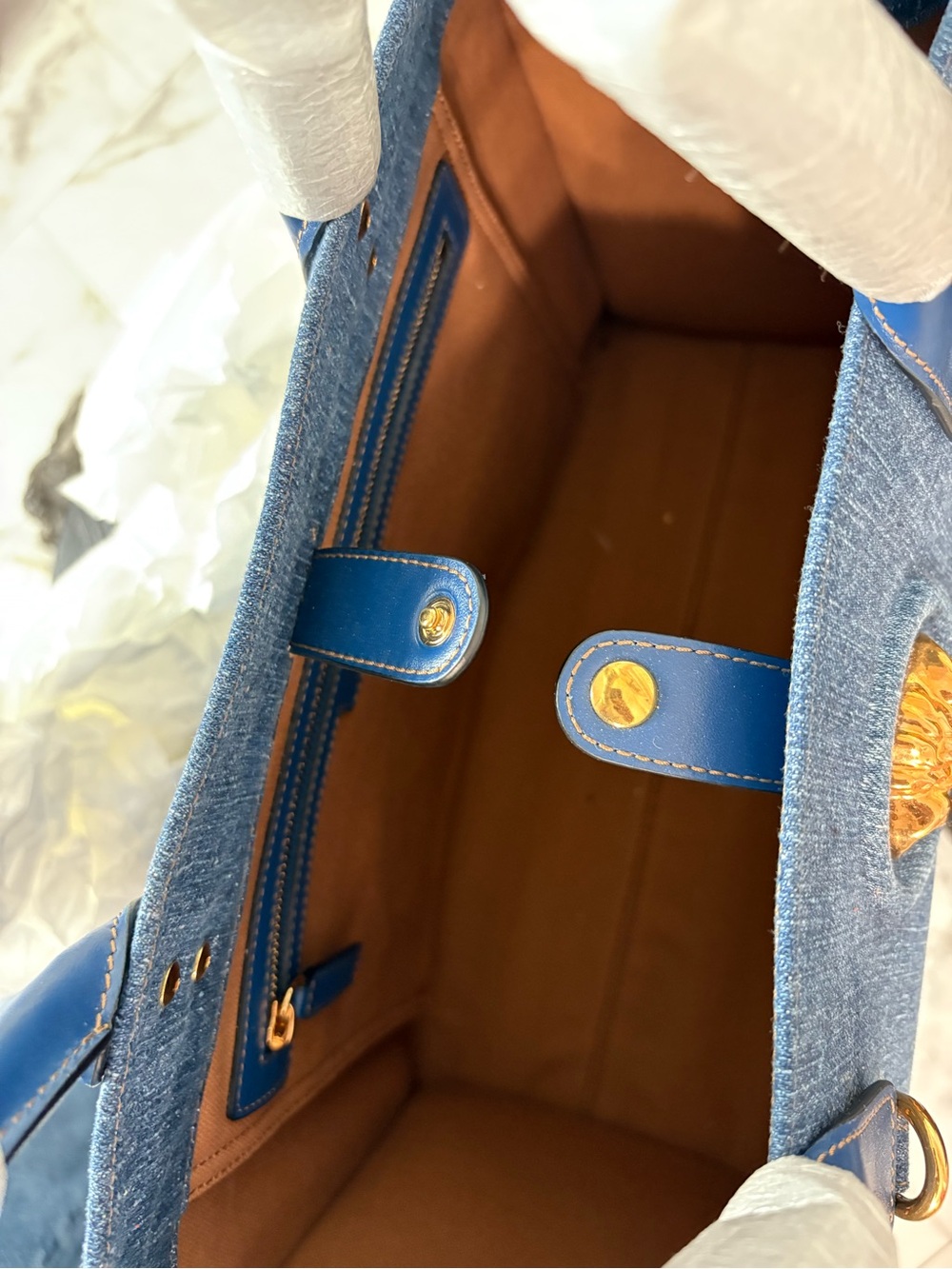 Versace La Medusa Denim Tote - Picture 9 of 14